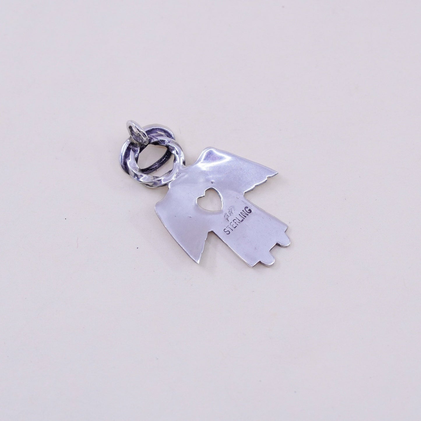 Vintage Sterling 925 silver handmade angel pendant charm