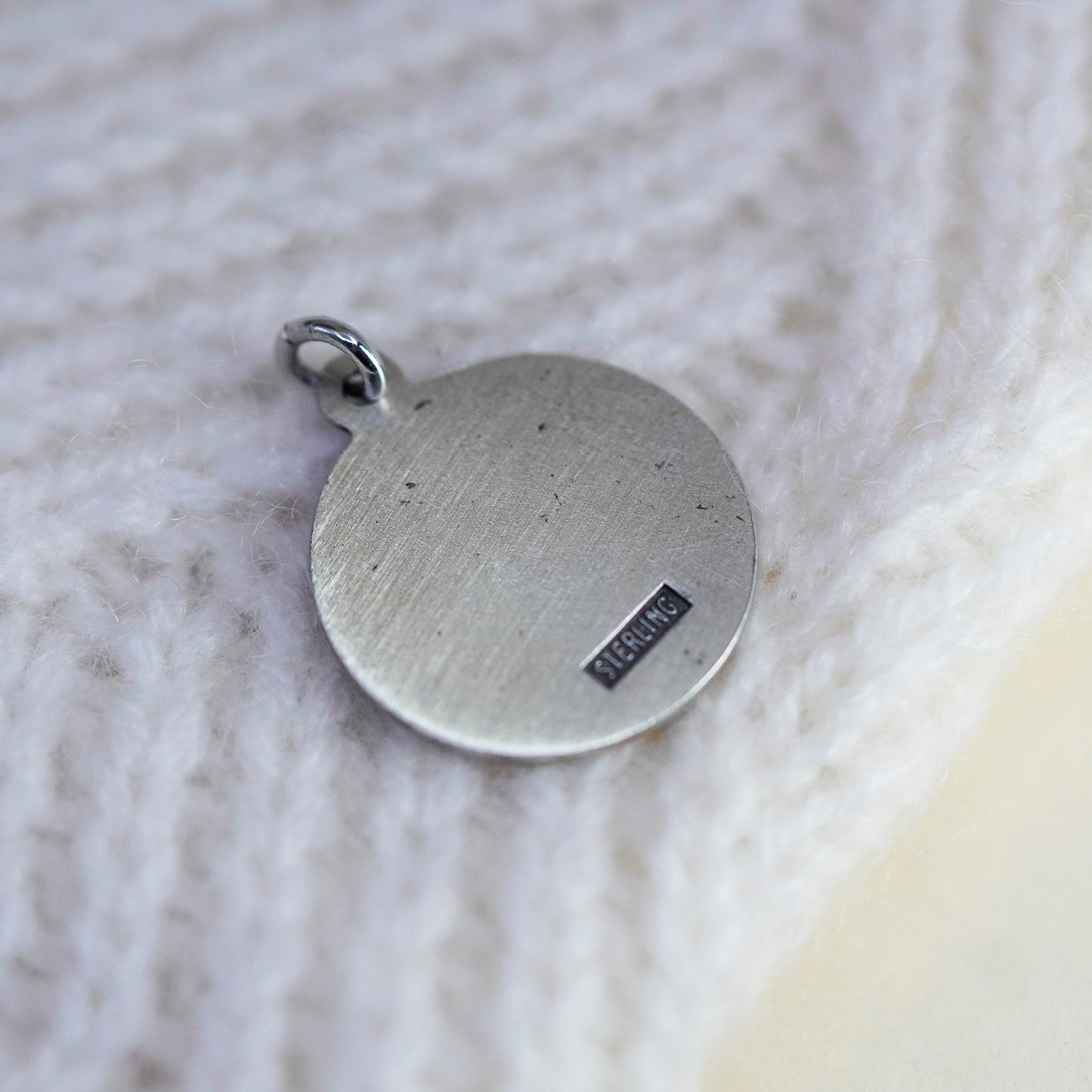 Vintage sterling silver charm, 925 handmade bobcat tag, Cub Scouts BSA