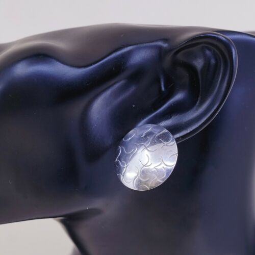 Southwestern Handmade 925 Sterling Silver Round Studs Earrings W/ Wavy Pattern
