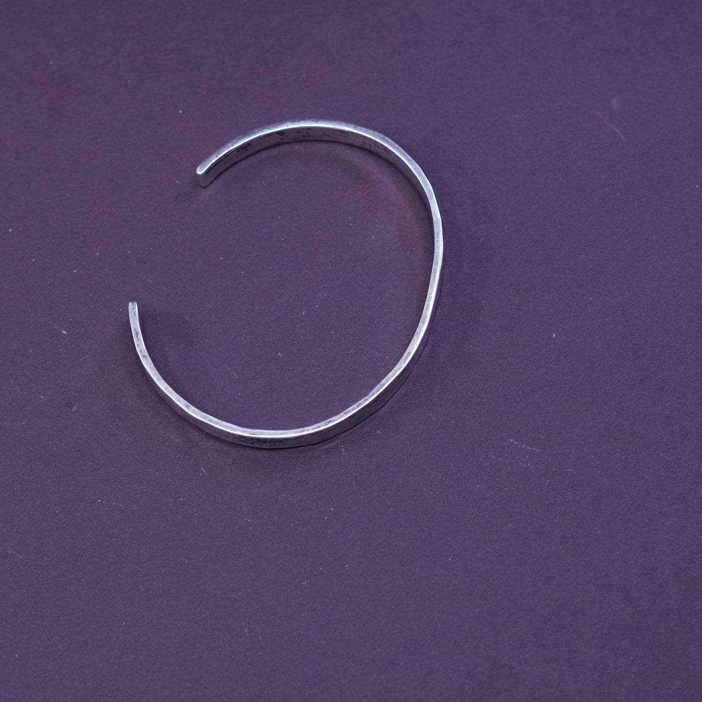 6.75”, Native American RCJ Sterling silver bracelet, 925 hammered texture cuff