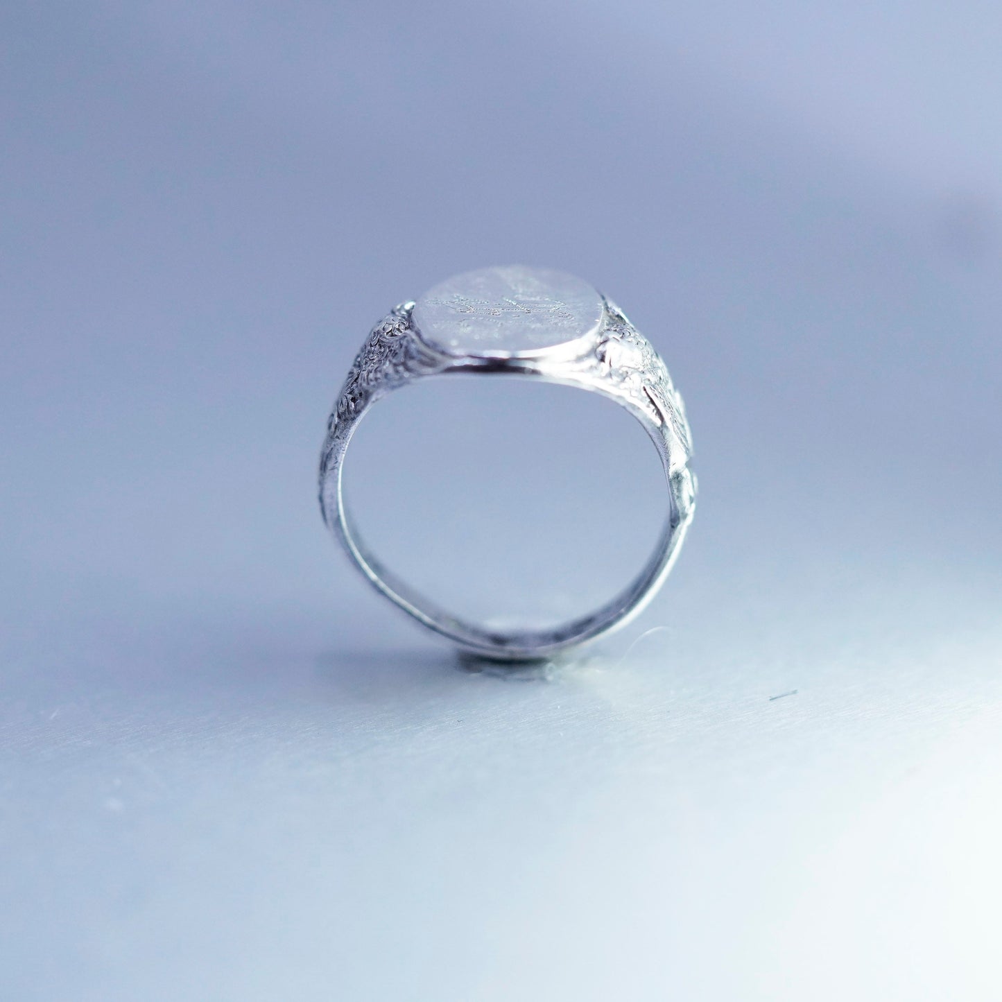 Size 10, Sterling 925 silver handmade ring, band engraved name “bob whittemore