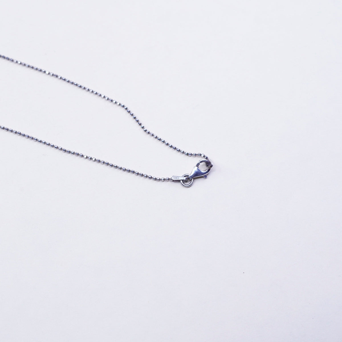 16”, vintage sterling silver handmade necklace, 925 bead chain with druzy stone