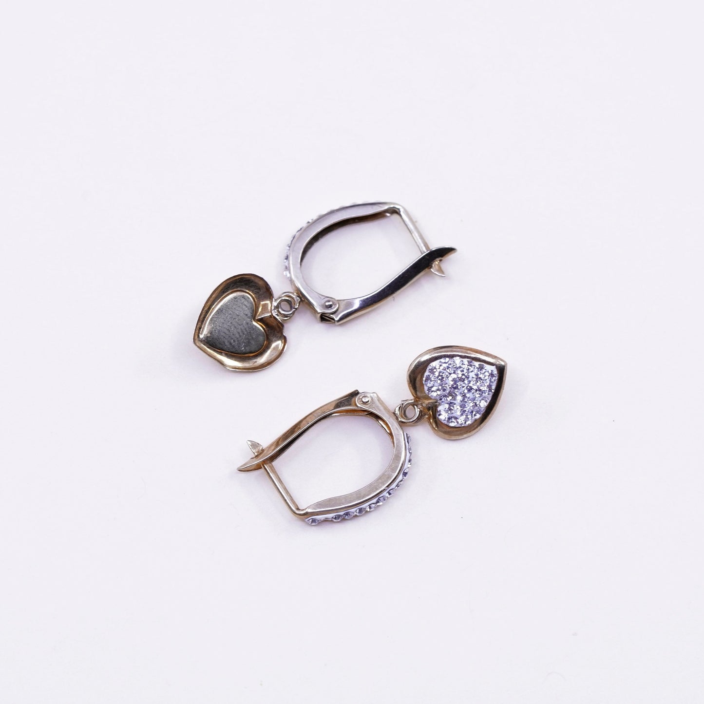 0.5”, vermeil gold over sterling silver earrings, 925 hoops, huggie cluster cz