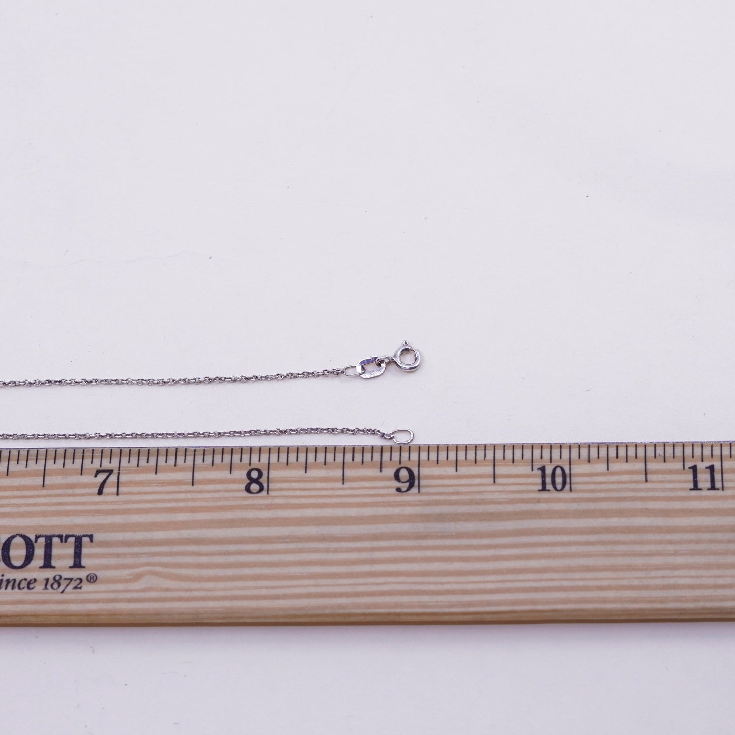 18”, 1mm, Vintage sterling silver Italy 925 s link chain, necklace
