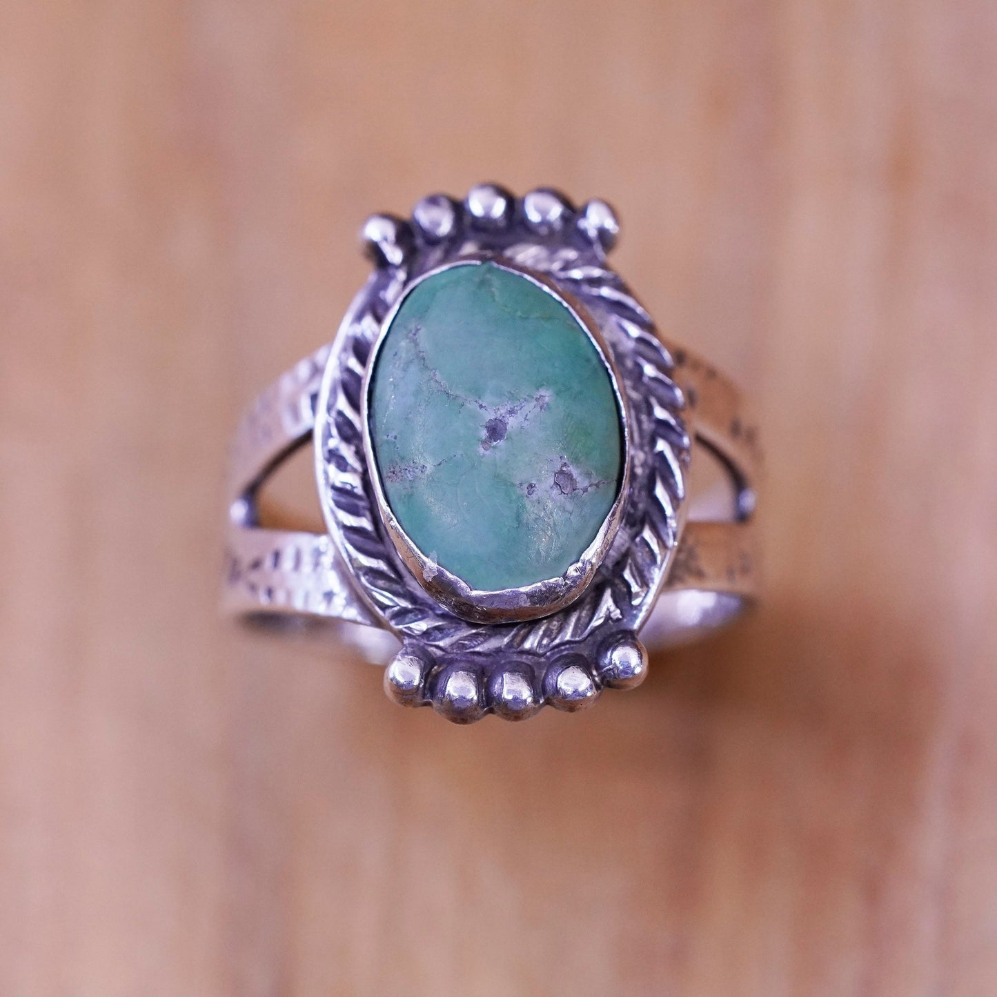 Size 6.75, Sterling 925 silver handmade turquoise ring, jewelry, southwestern