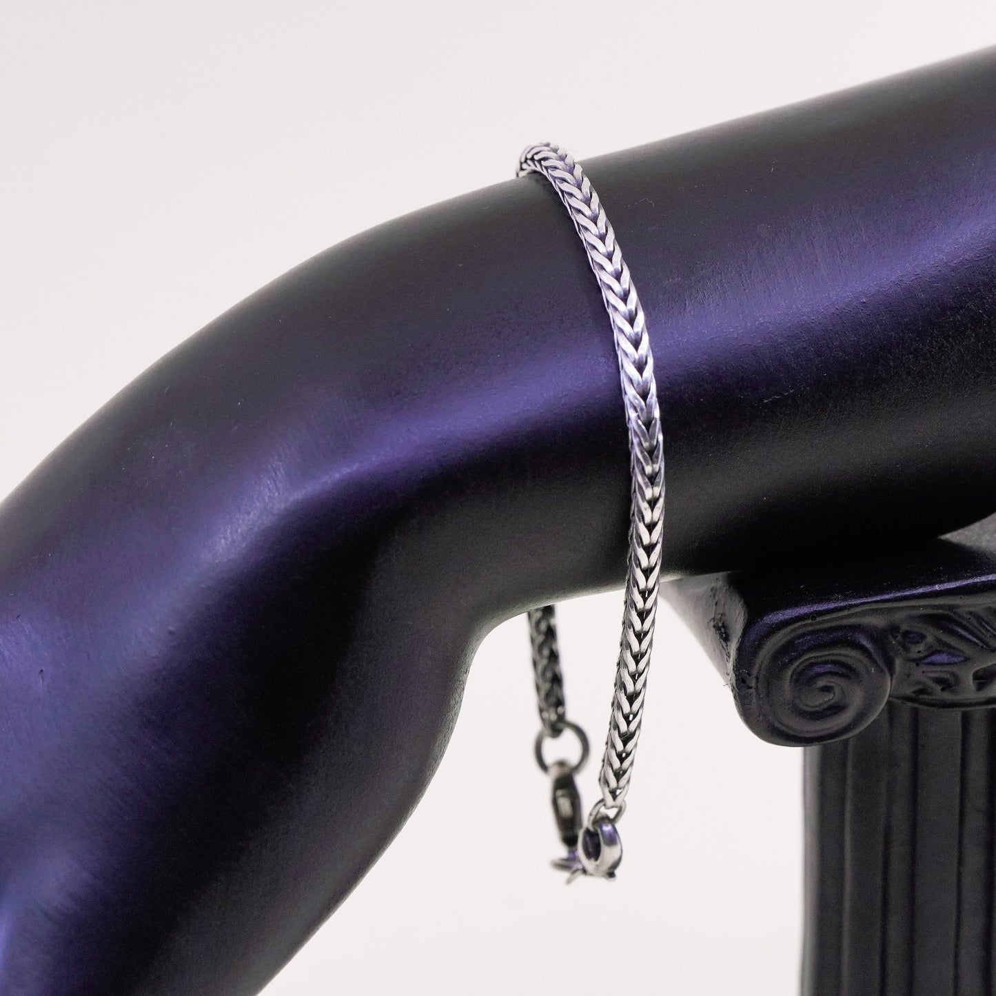 7”, trollbead LAA sterling silver handmade bracelet, bold 925 wheat chain