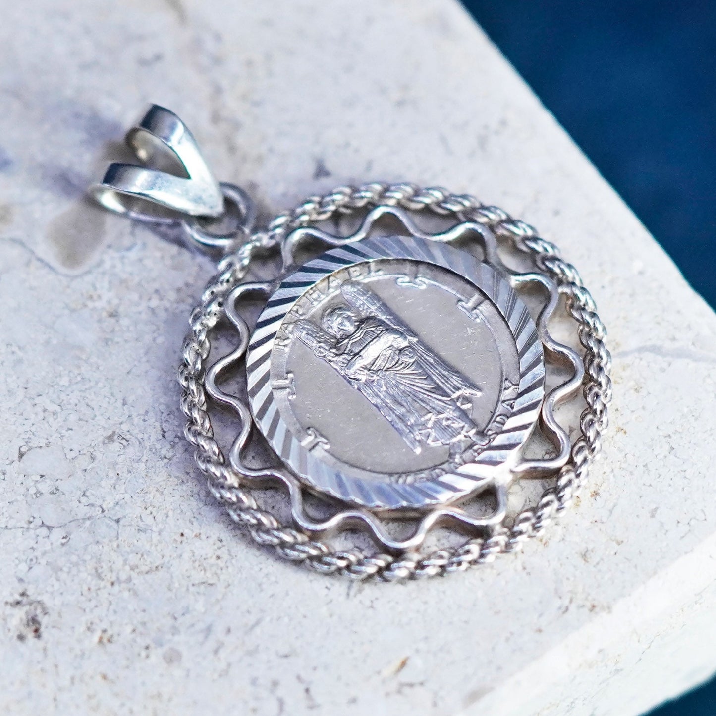 Vintage VIRTUE TUTUS 999 fine silver coin pendant
