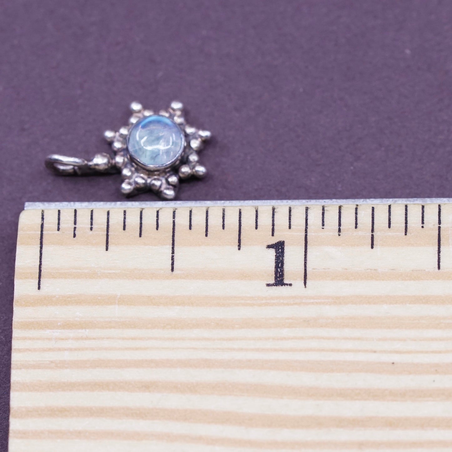 Vintage Sterling 925 Silver Handmade Pendant with moonstone and beads