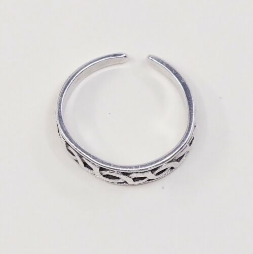 Sz 3.75, Vtg Sterling Silver Handmade Ring, Woven Braided 925 Open End Band
