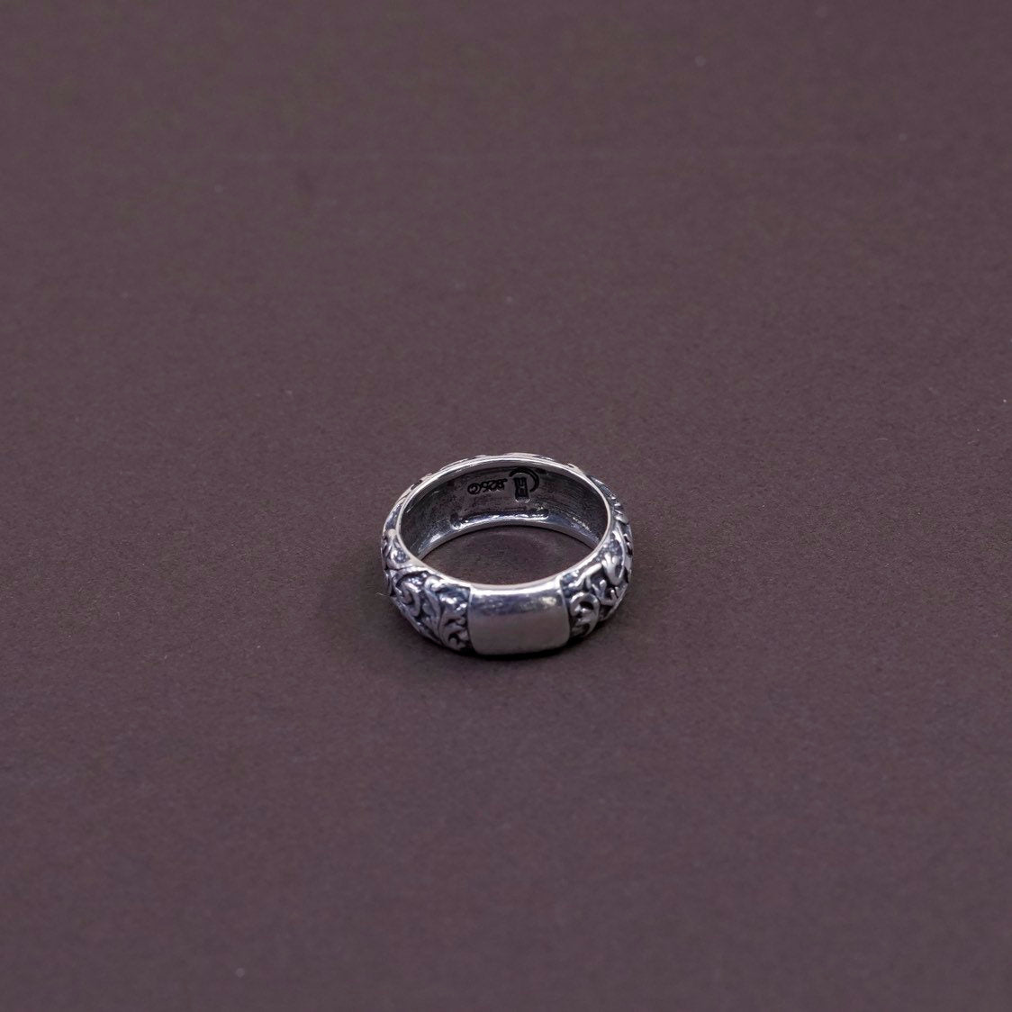 sz 6, vtg carolyn pollack relios Sterling silver handmade ring, 925 flower band