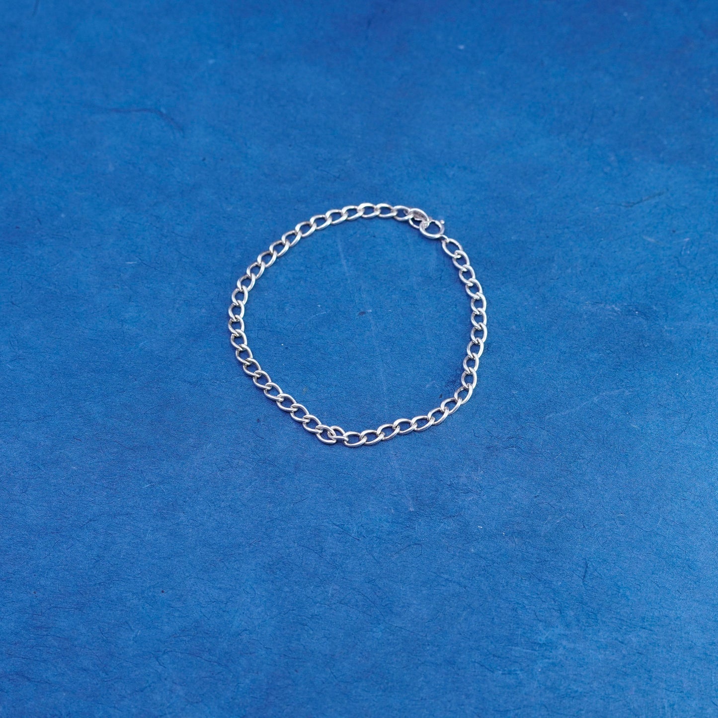 7”, Sterling silver handmade bracelet, 925 bold curb link chain, men’s bracelet