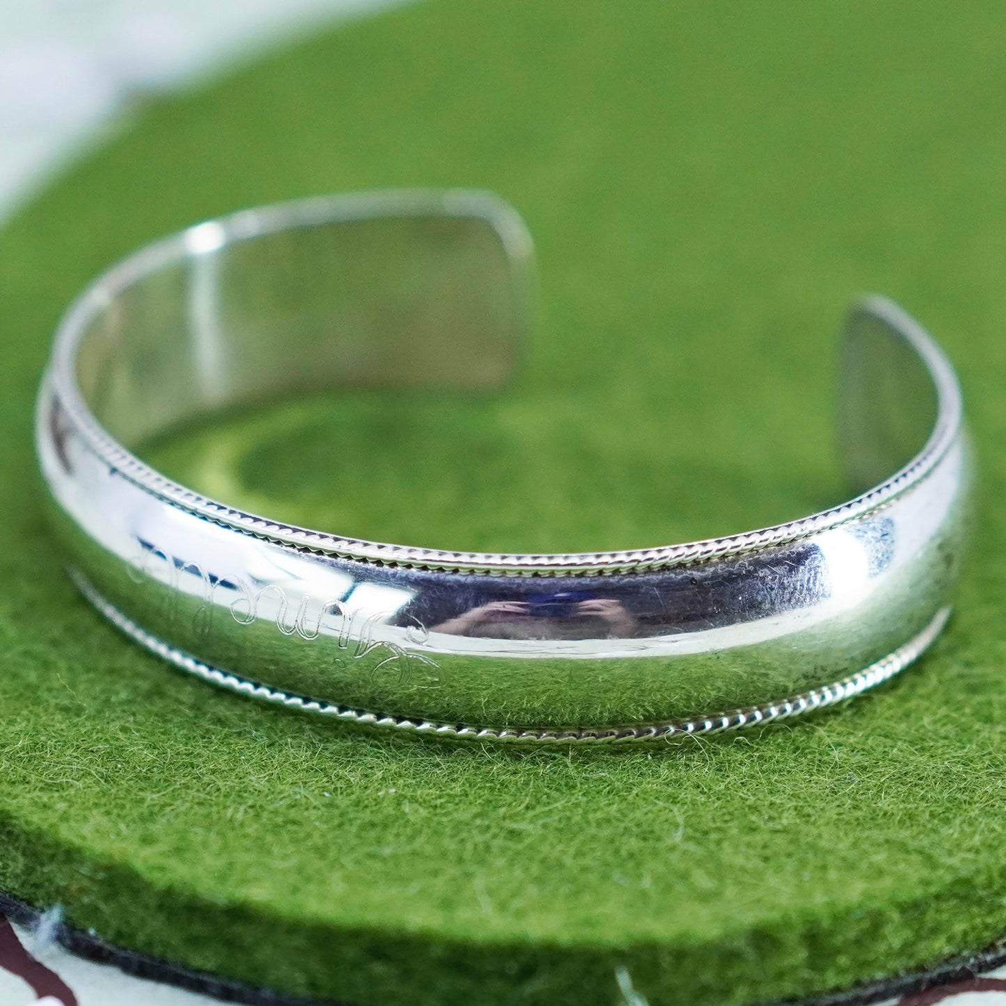 6”, southwestern Sterling silver bracelet, modern handmade 925 cuff cable