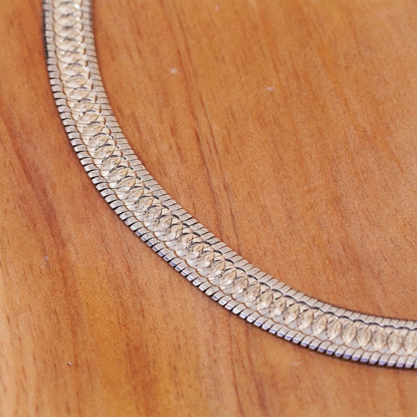 18”, Italy Milor vermeil gold over Sterling silver textured herringbone chain