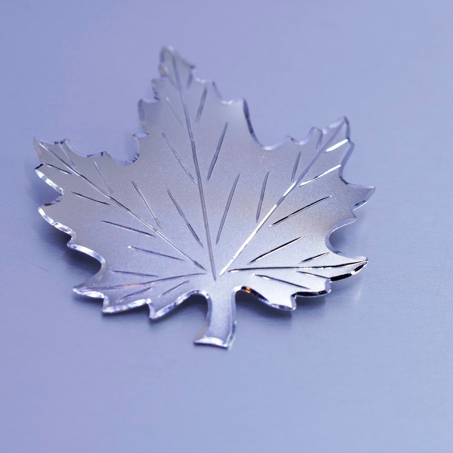 Vintage sterling silver handmade brooch, 925 maple leaf pin