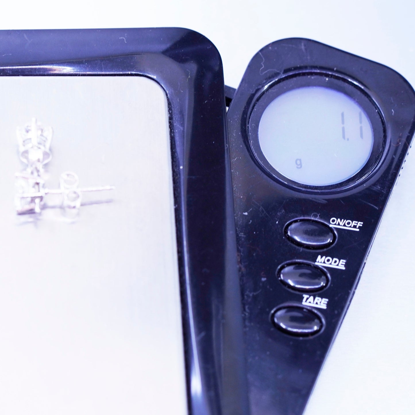 5mm, Vintage Sterling 925 silver earrings, studs with cz inlay