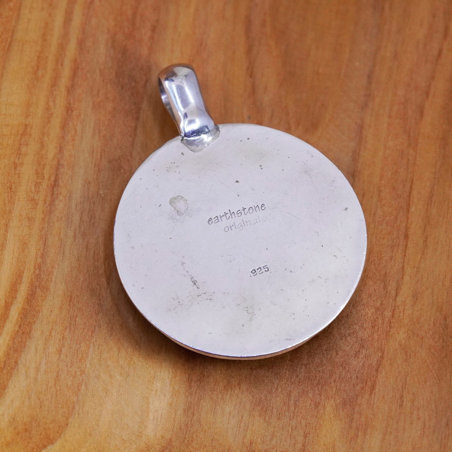 earthstone originals Sterling 925 silver handmade pendant landscape lace agate