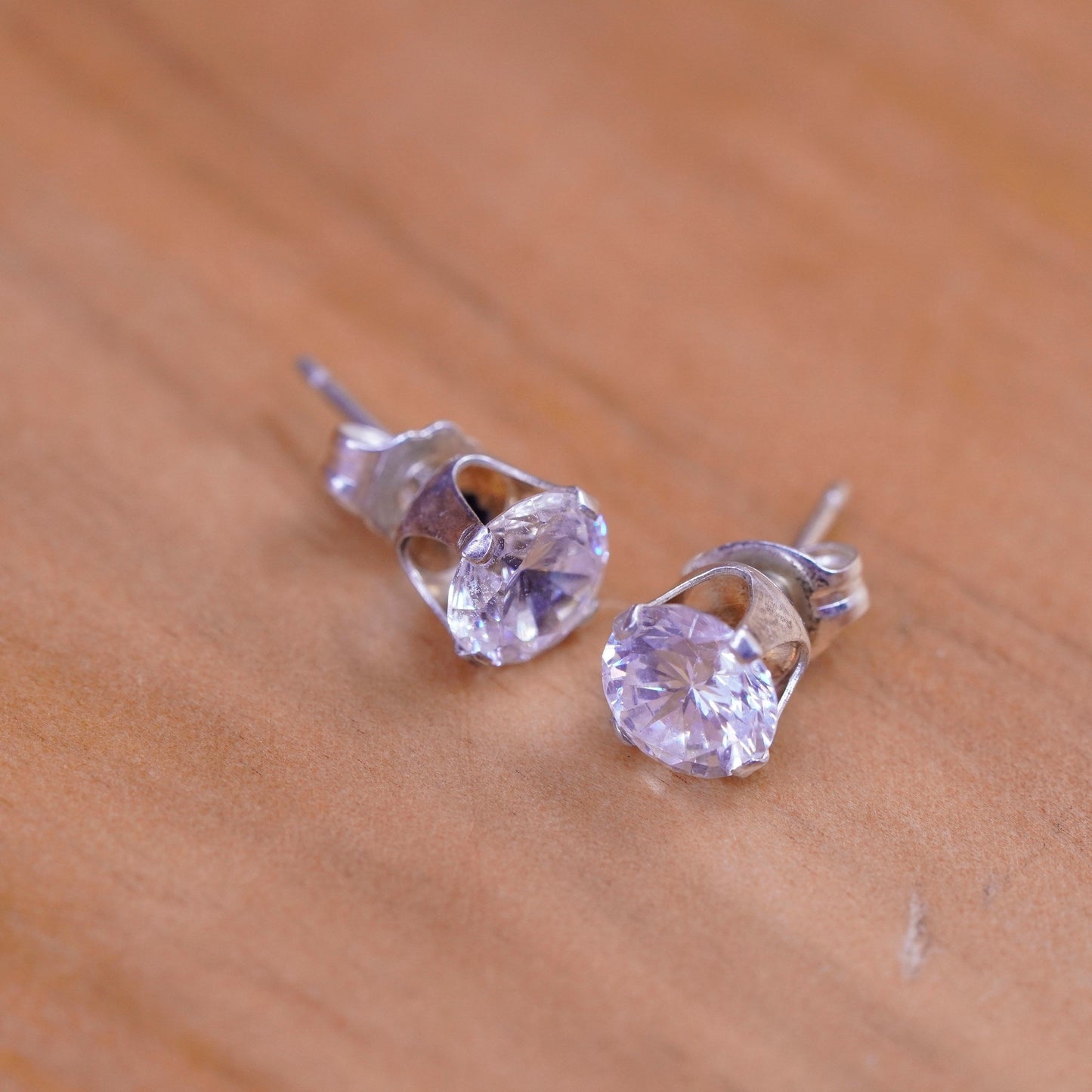 8mm, vintage Sterling 925 silver studs, Swarovski earrings
