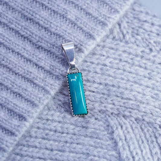 Native American LH Spencer sterling 925 silver pendant with turquoise