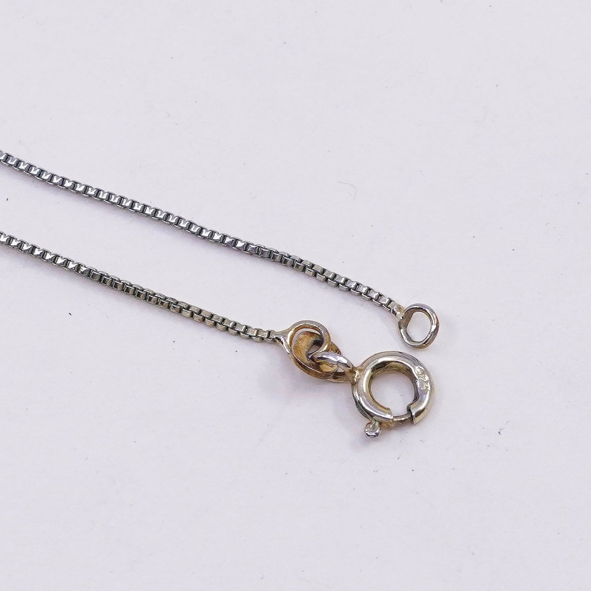 18”, 1mm, Vintage vermeil gold over sterling 925 silver box chain, necklace