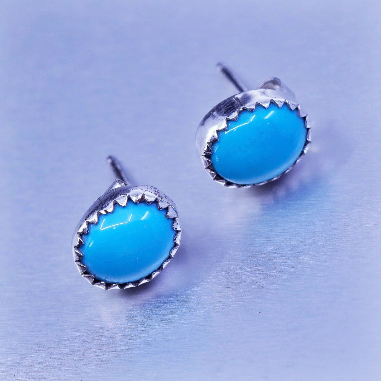 Herbert Cayatineto navajo Sterling 925 silver handmade earrings studs turquoise