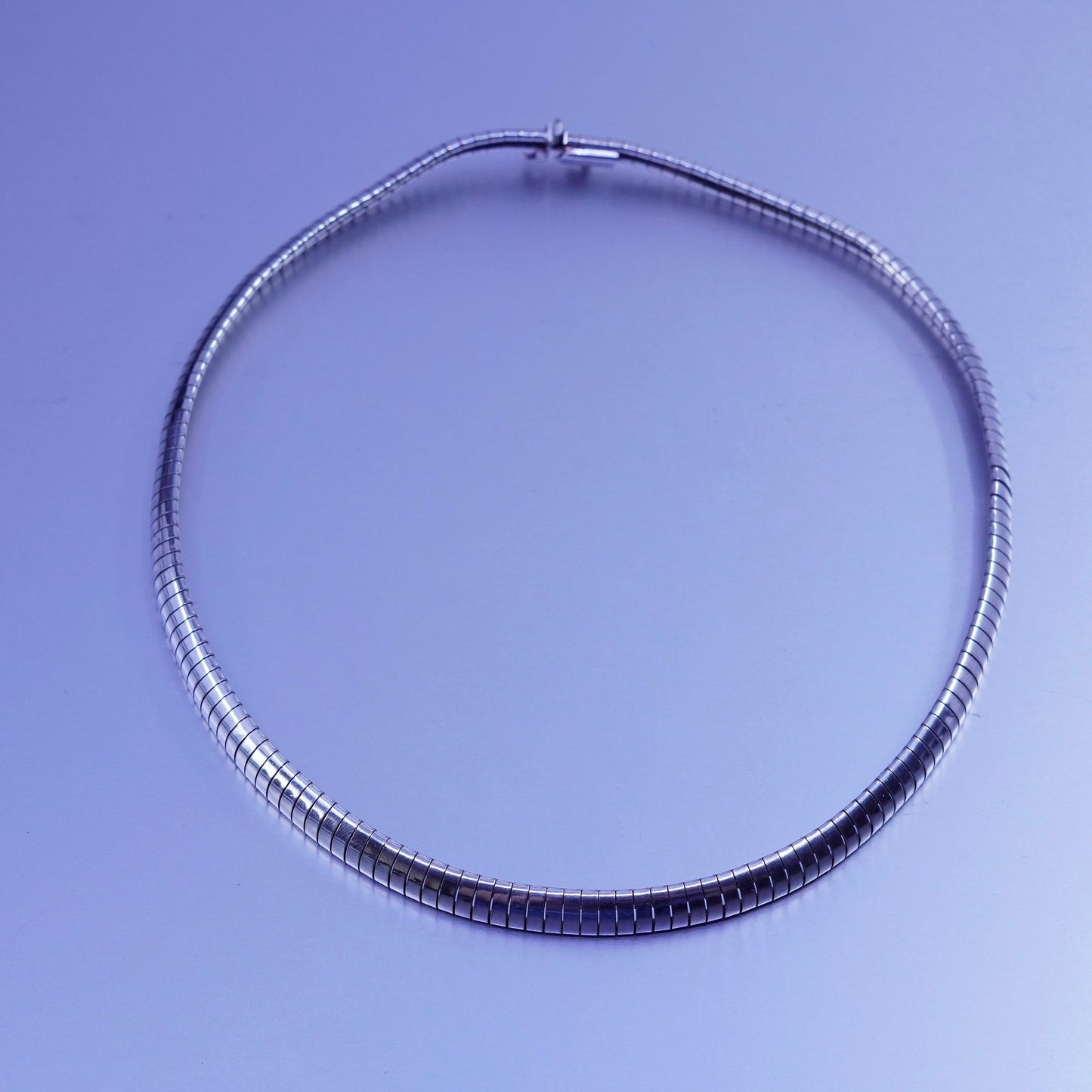 17” 8mm, vintage Italy 925 silver omega chain necklace