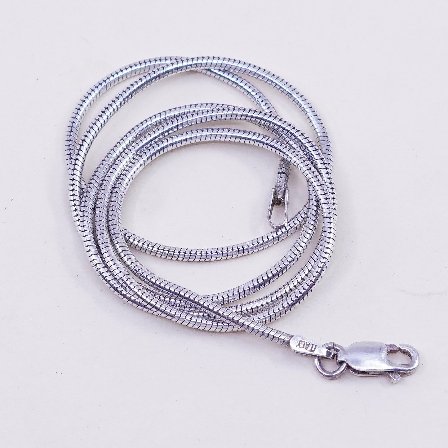 18”, 1mm, Vintage milor sterling silver snake chain, Italy 925 necklace