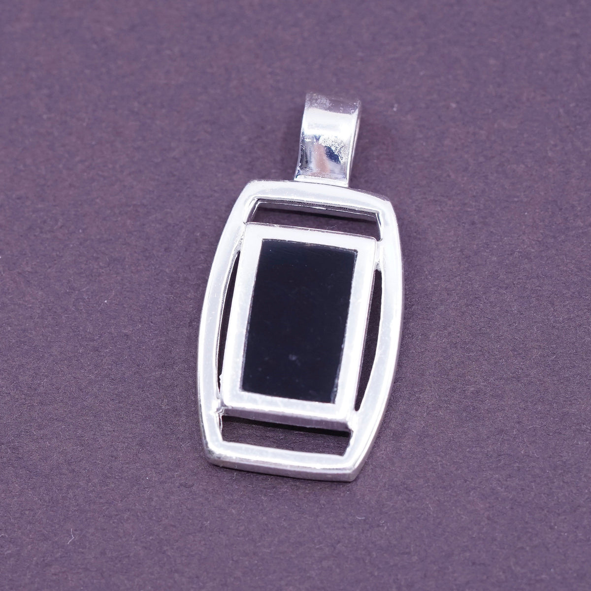 Vintage Sterling silver handmade pendant, thailand 925 silver with obsidian