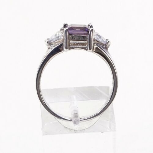 Sz 7.5, Sterling Silver handmade Ring, 925 Silver Ring W/ amethyst, stamped 925