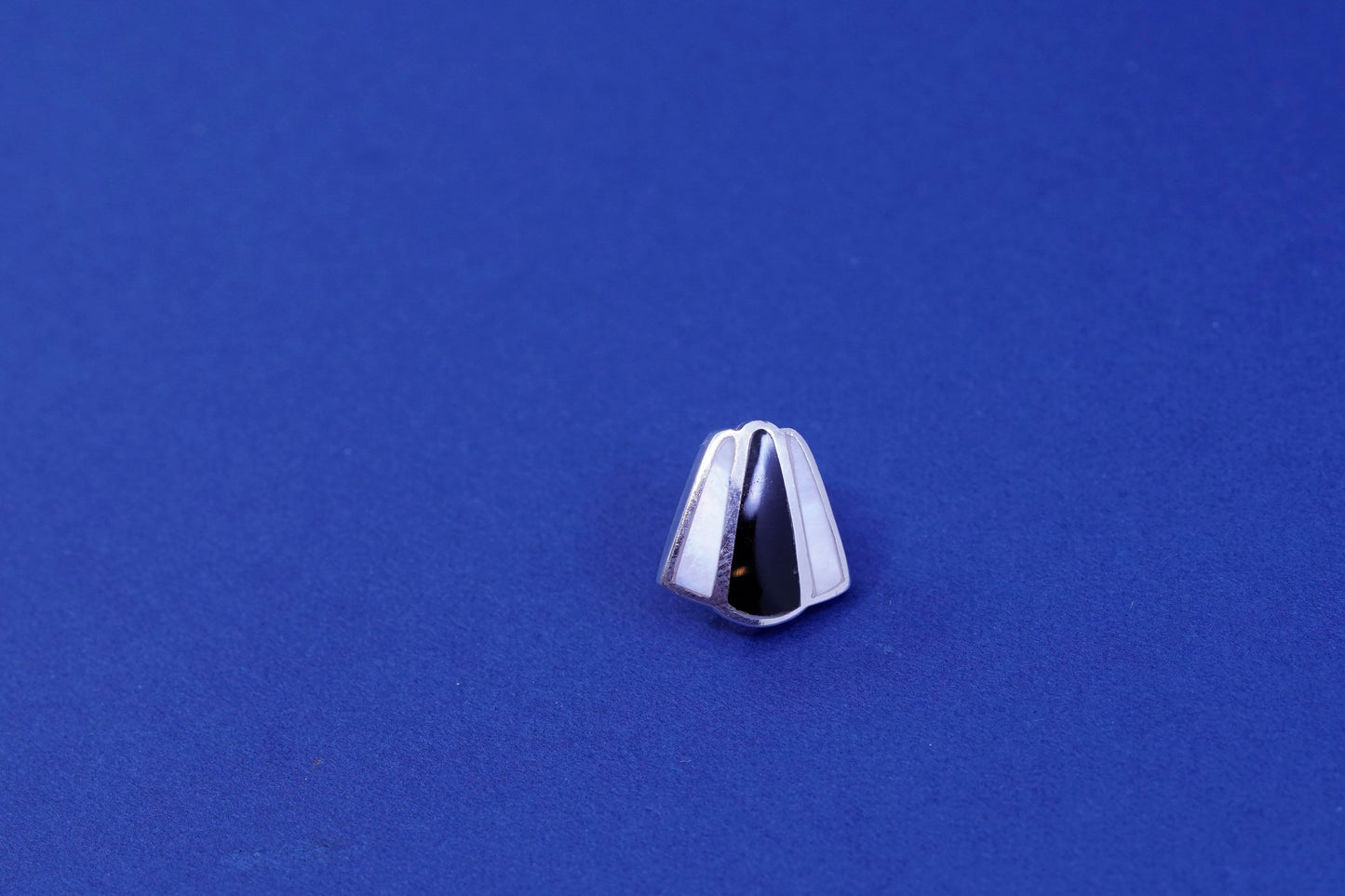 sterling silver handmade earrings, 925 studs with mother of pearl and obsidian