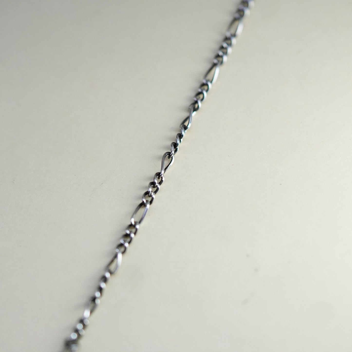 25”, 3mm, Vintage sterling silver figaro chain, bold 925 men’s necklace