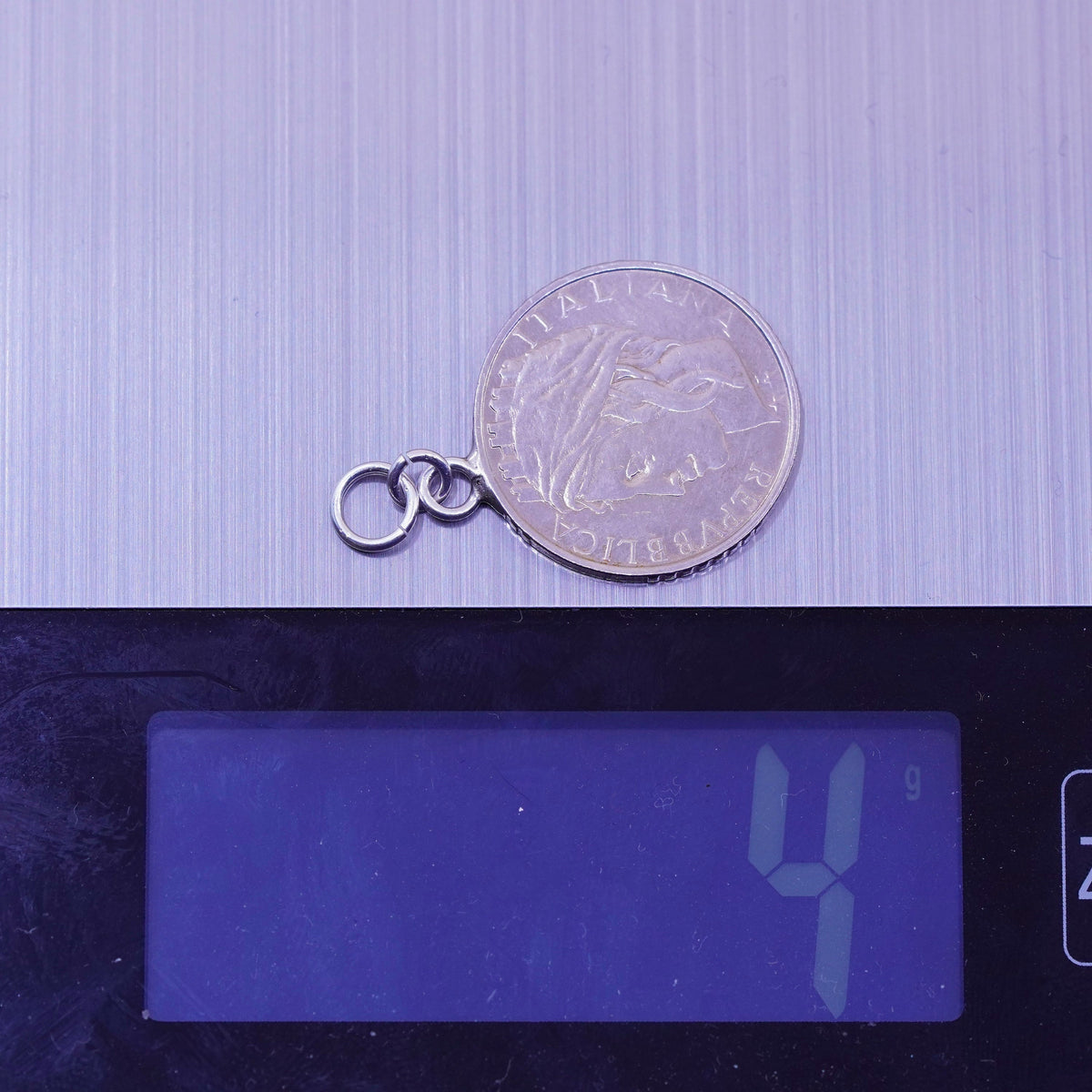 Vintage italian repvbblica coin charm pendant