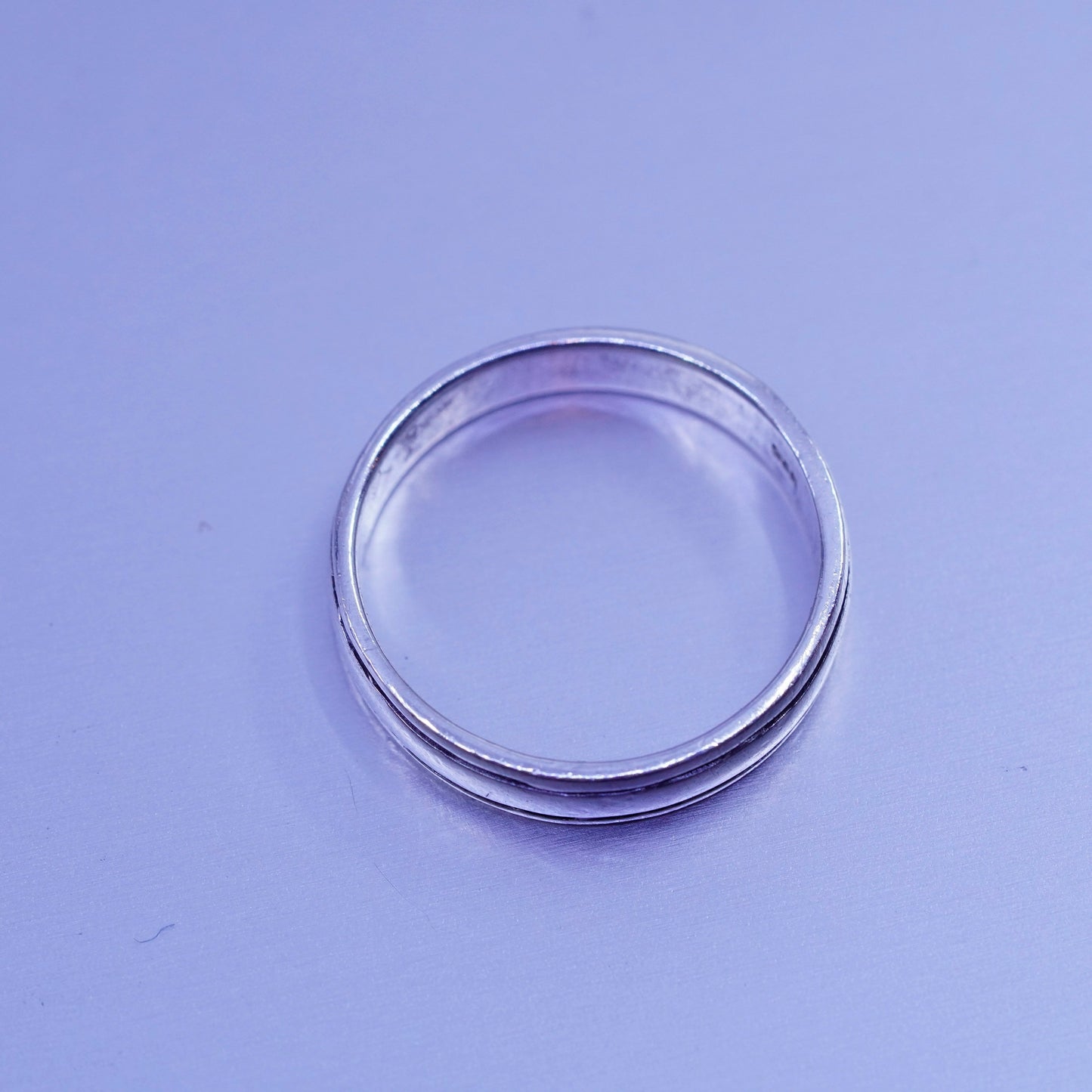 Size 7, vintage Sterling 925 silver wedding ring, stackable band