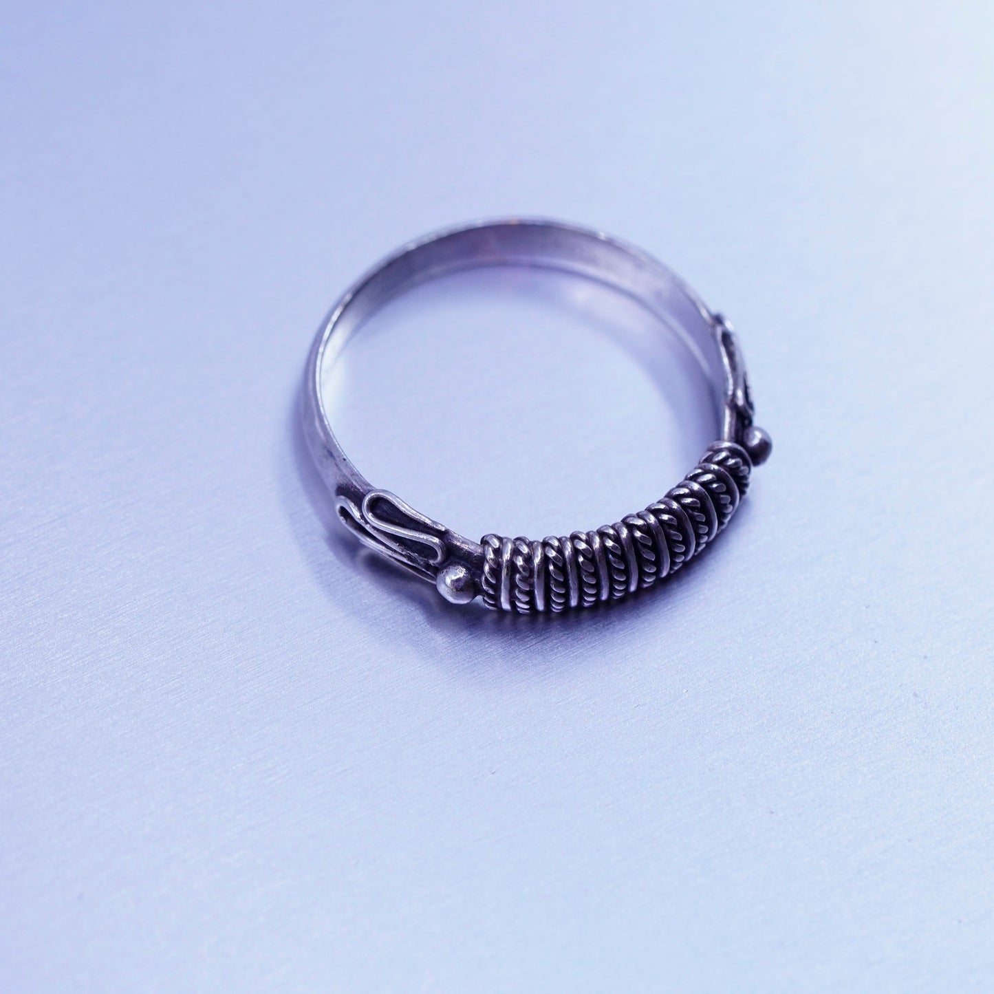 Size 6, vintage southwestern Sterling 925 silver wedding ring, band with cable