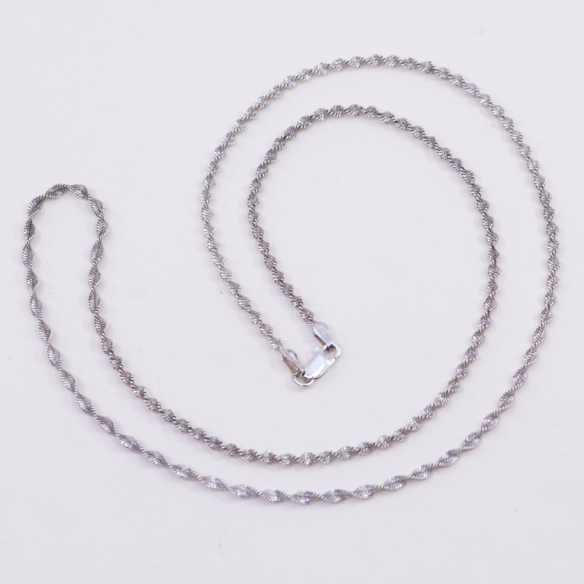 24”, 3mm, vintage OTC Sterling silver necklace, 925 twisted herringbone chain