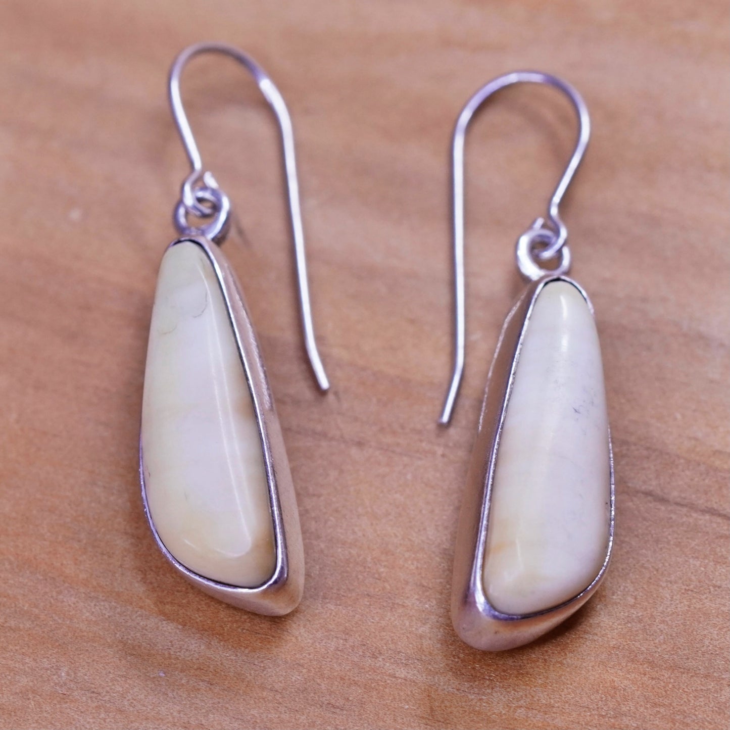 Vintage Sterling 925 silver handmade dangles with jasper