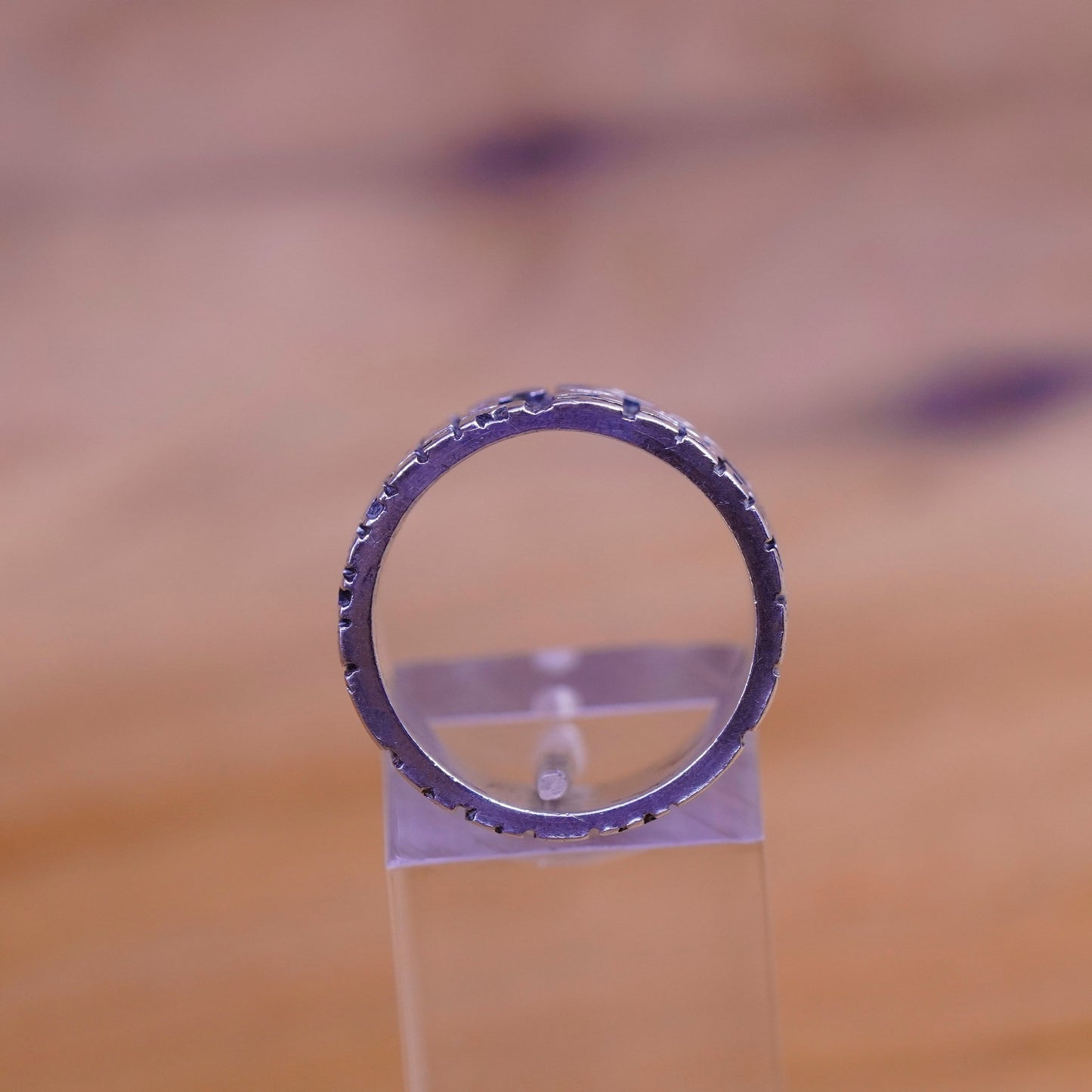 Size 6.75, FAK southwestern Sterling silver ring, 925 band No love, friendship