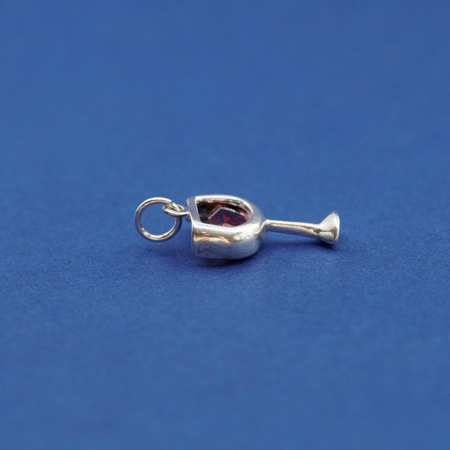 Vintage silpada Sterling silver handmade pendant, 925 cocktail charm with ruby