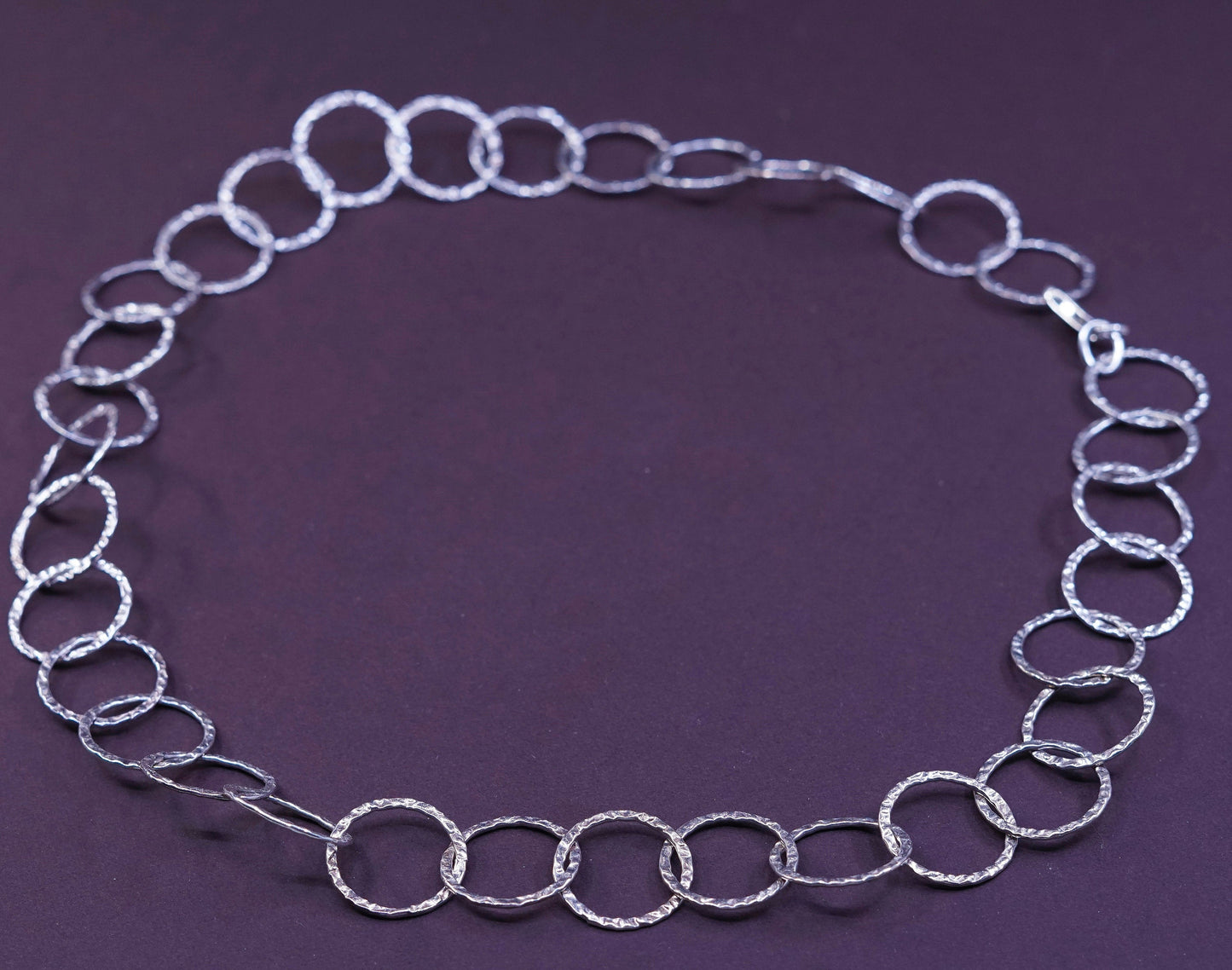 21”, vtg Sterling silver necklace, 925 huge link chain, stamped 925