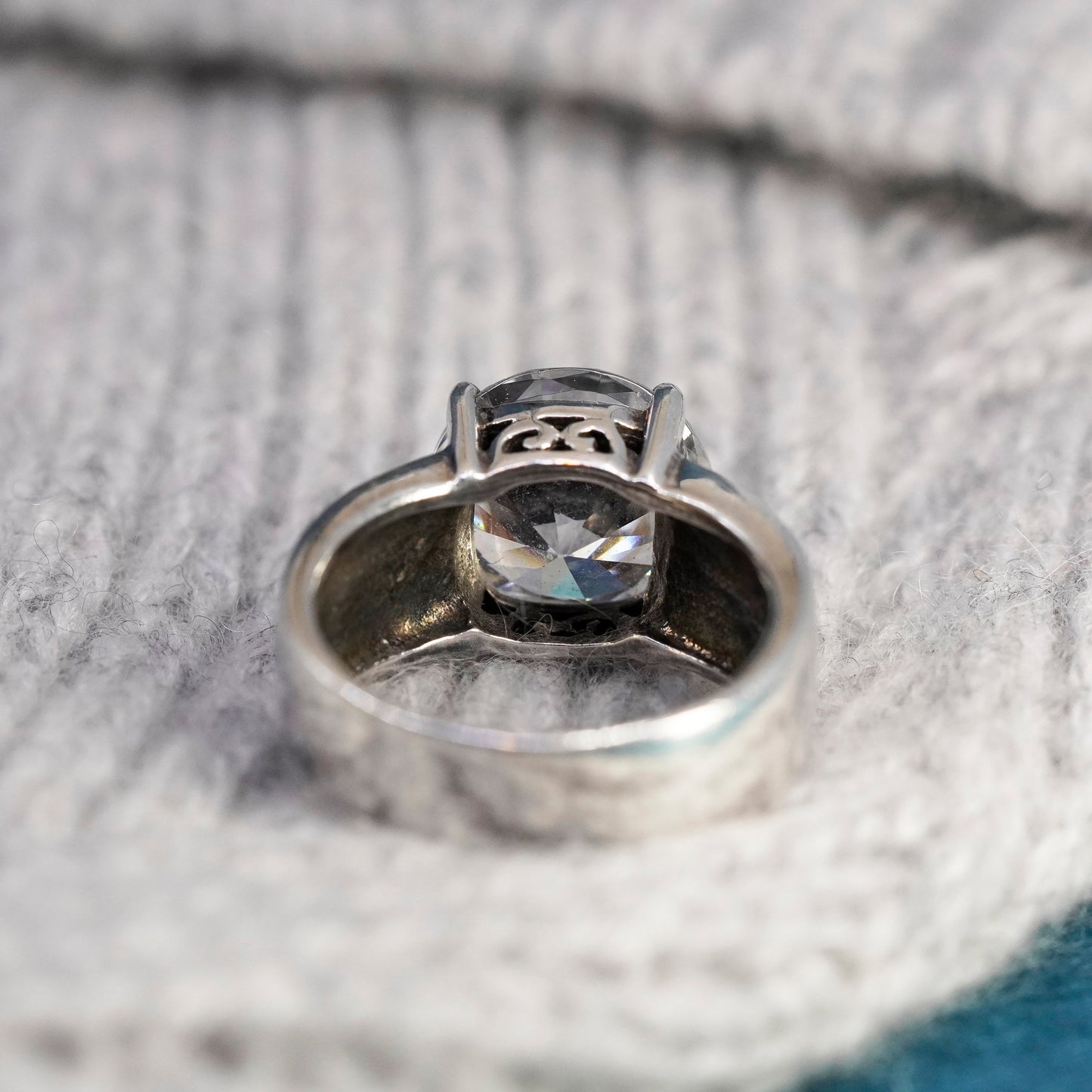 Size 8, Judith Jack Sterling 925 silver anniversary ring with Cz marcasite