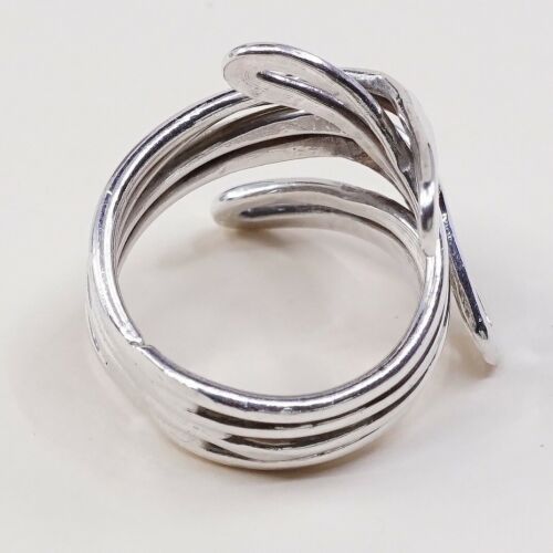 Size 6.25, Vtg Sterling Silver Handmade Ring, Mexico 925 Modern Entwinted Band