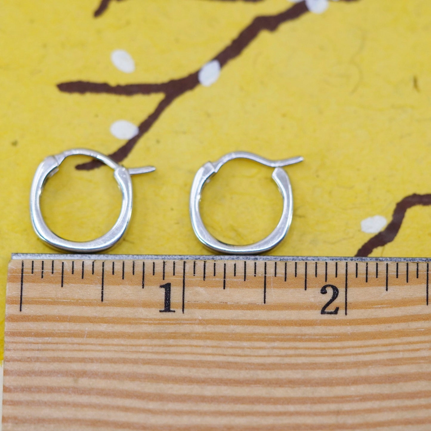 0.5”, vintage Italy Sterling silver handmade hoops, edgy 925 huggie earrings