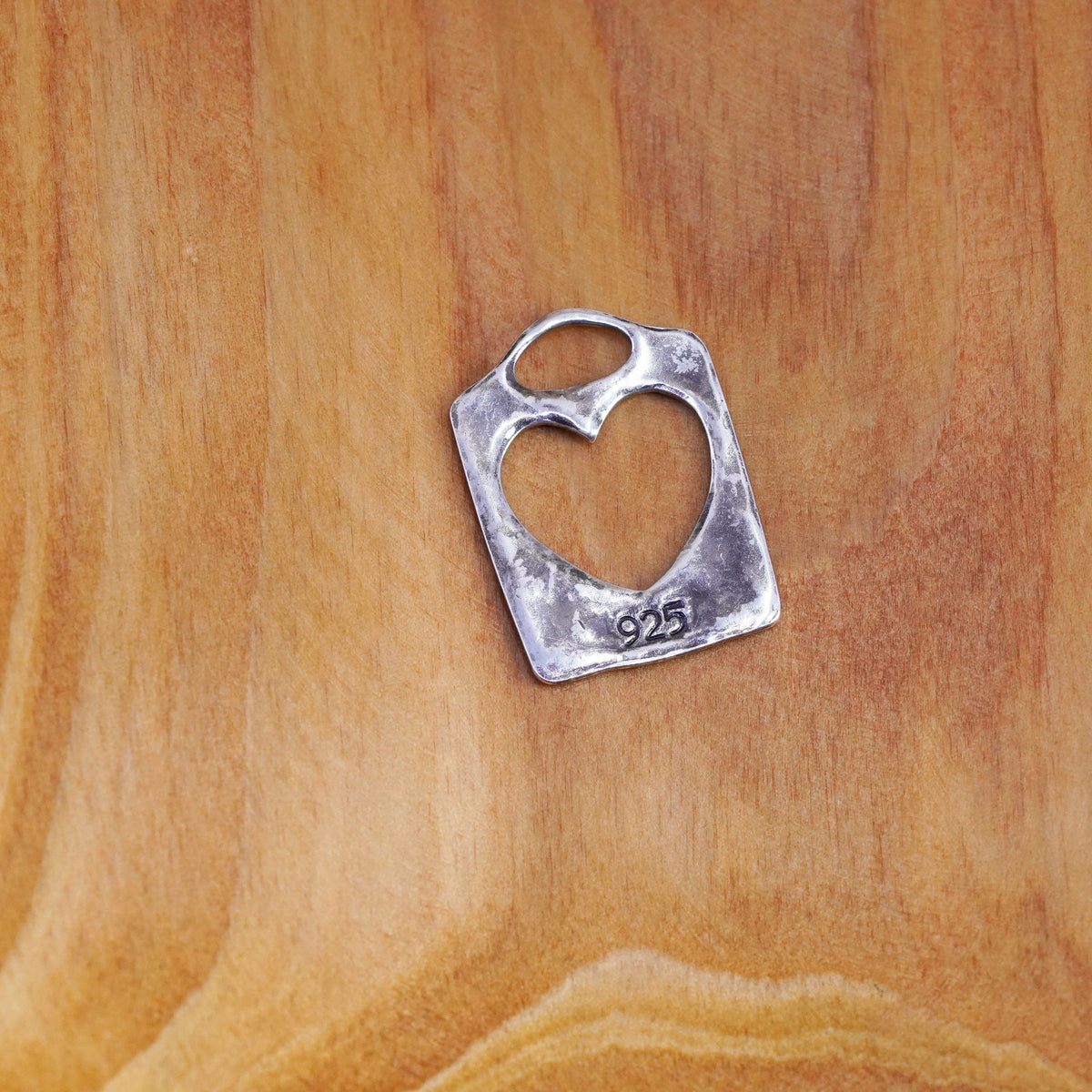 designer Sterling silver handmade pendant, 925 heart charm engraved “always