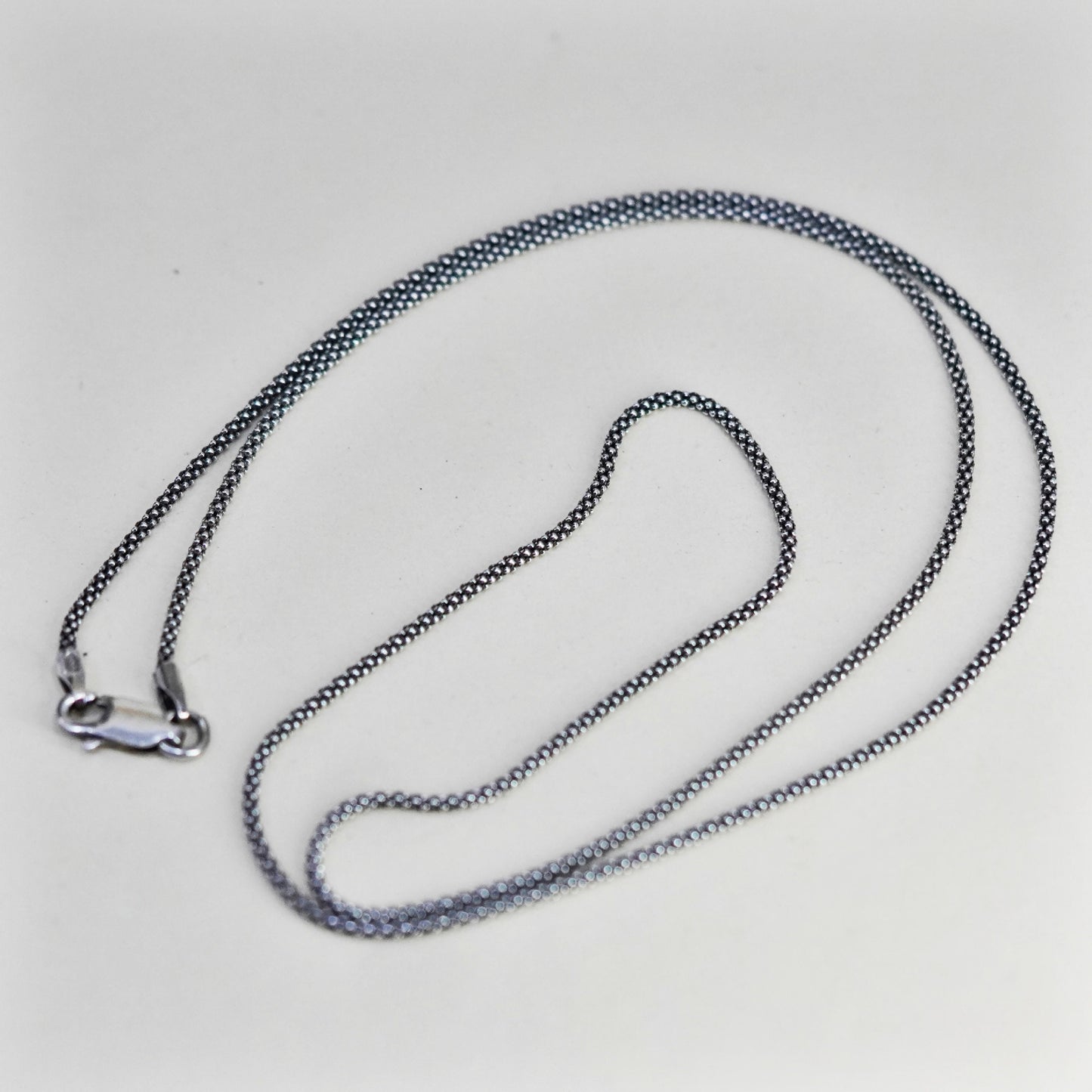 20” 2mm, sterling silver handmade necklace, 925 silver popcorn chain