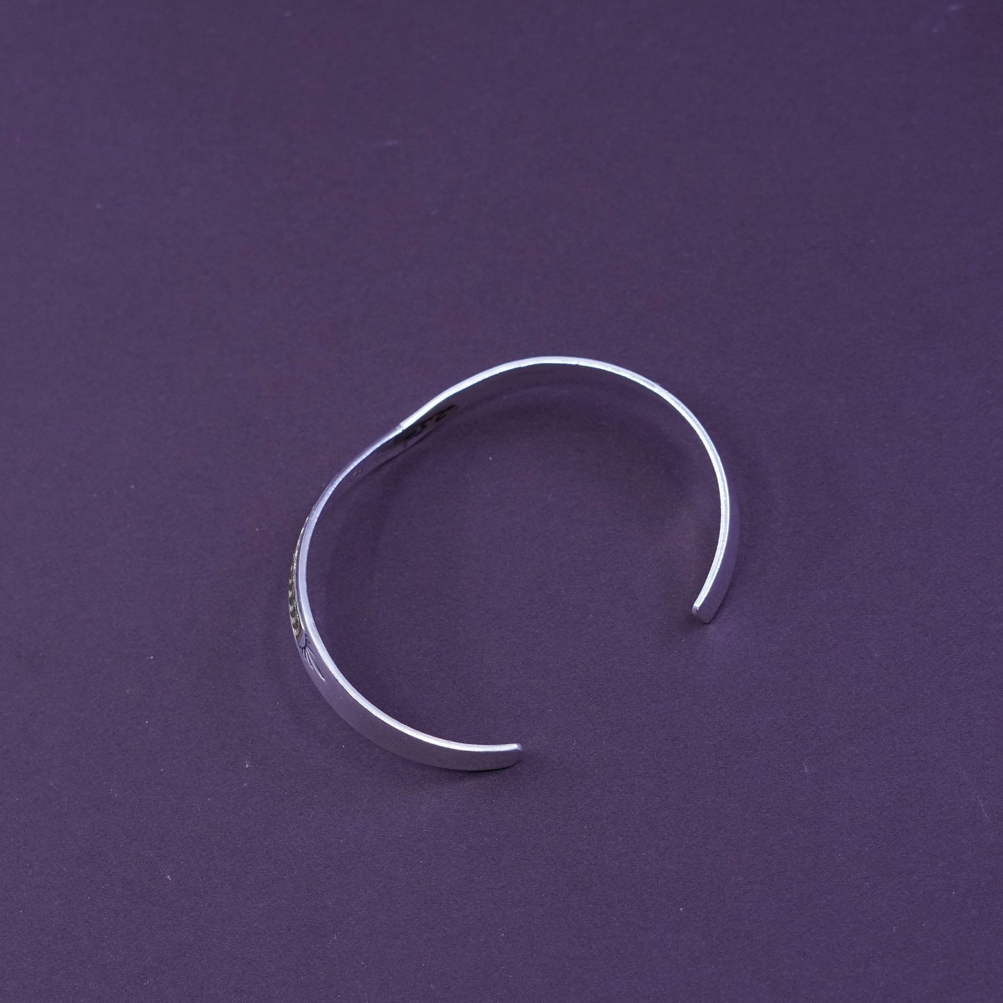 6.75”, Native American Dawn Lucas Sterling silver bracelet, Navajo 925 cuff