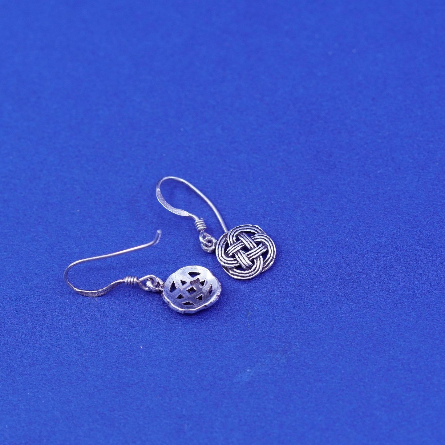 Vintage sterling silver handmade earrings, Irish 925 celtic knots