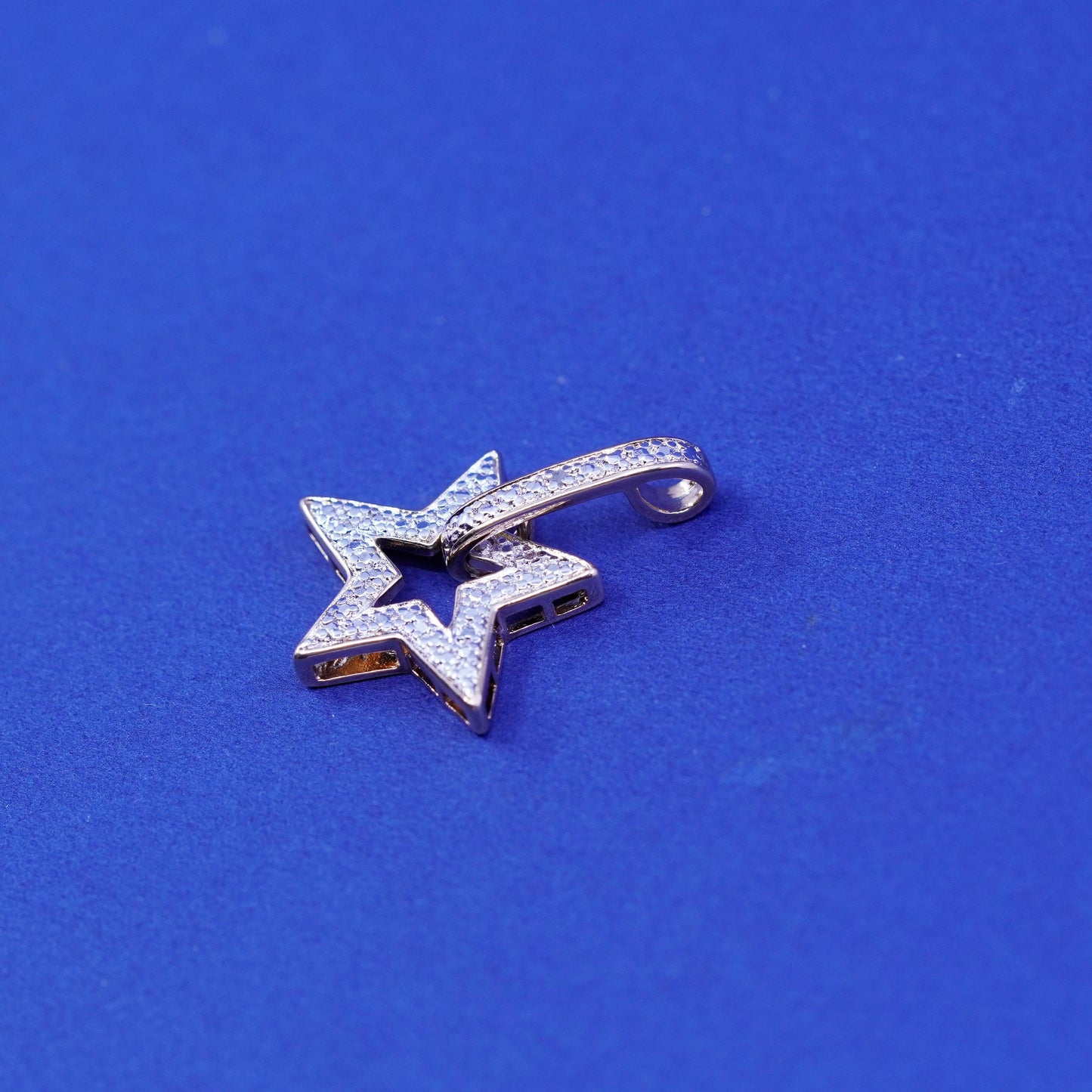 Vintage vermeil gold filled Sterling 925 silver star with diamond
