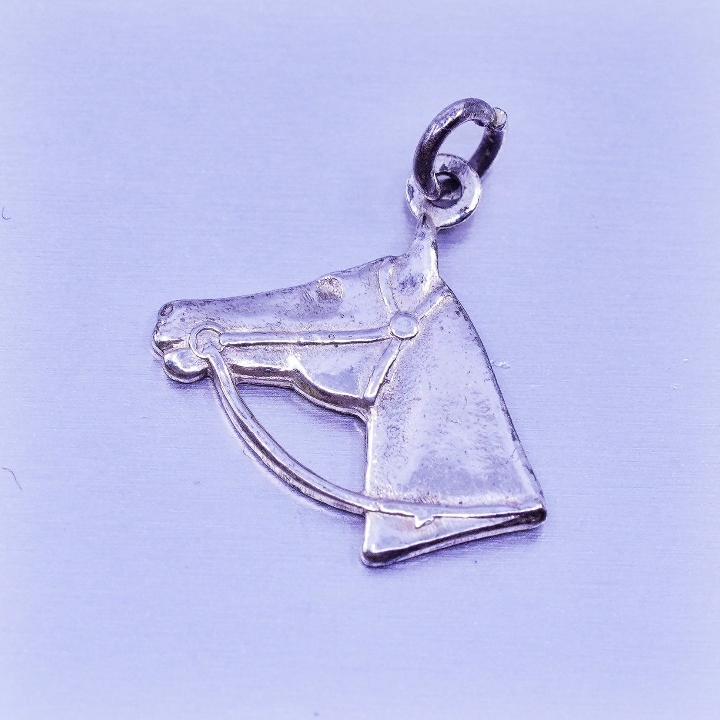 Antique Sterling silver handmade simple 925 horse charm pendant