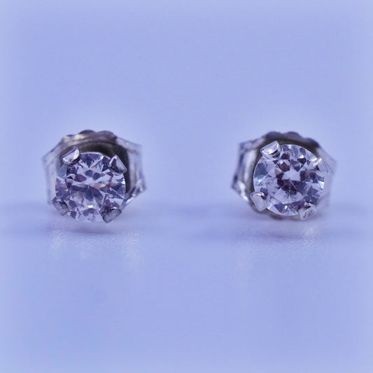 Vintage Sterling 925 silver earrings, studs with cz inlay