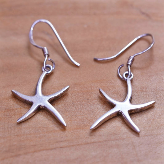 Vintage Sterling silver handmade earrings, 925 star starfish