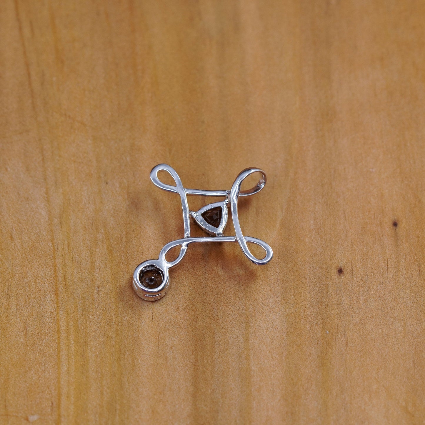 Vintage Sterling silver handmade pendant, 925 cross charm with amethyst